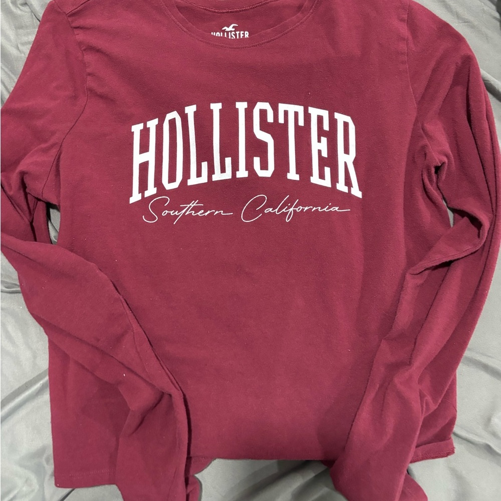 Maroon hollister cropped top